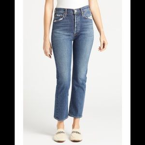 Agolde Riley High Rise Straight Crop in PASTIME Sz 28